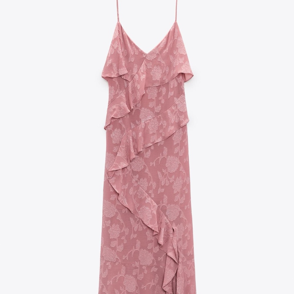 Ruffled Jacquard Dress